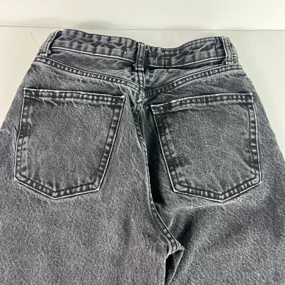 Zara Jean Women 25x29* High Rise Wide Leg Black Faded Raw Bottom Hem Denim Tag 2 - Picture 10 of 16
